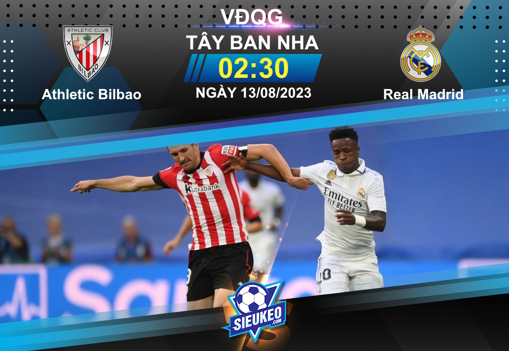 Soi kèo bóng đá Athletic Bilbao vs Real Madrid 02h30 ngày 13/08/2023: Kền kền thắng nhọc