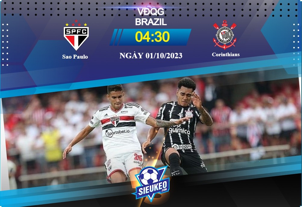 Soi kèo bóng đá Sao Paulo vs Corinthians 04h30 ngày 01/10/2023: Bắt bài đối phương