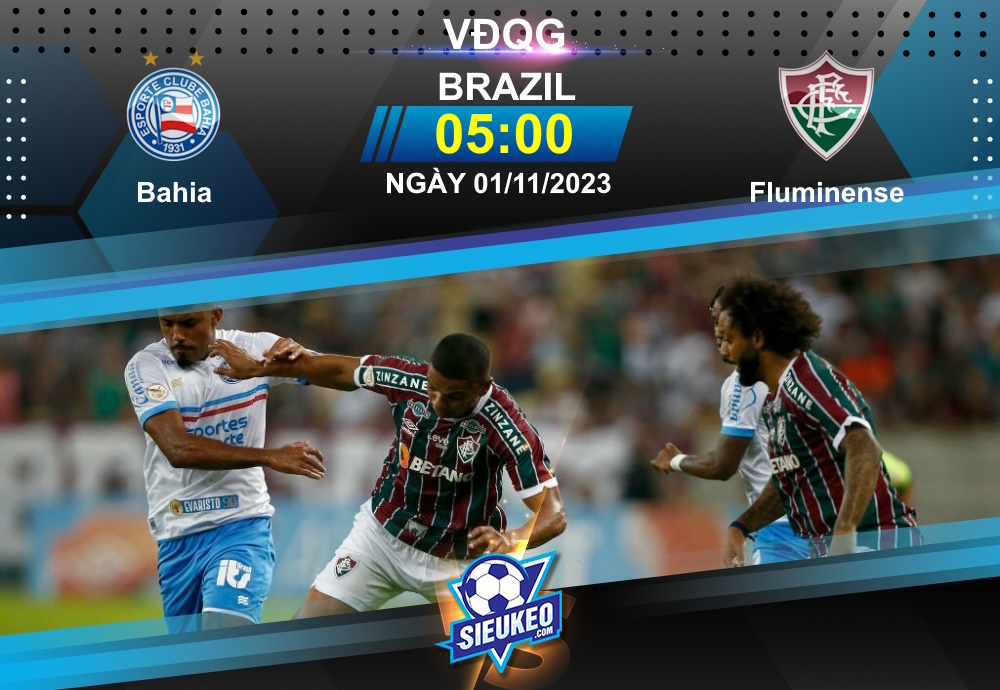 Soi kèo bóng đá Bahia vs Fluminense 05h00 ngày 01/11/2023: 1 điểm chia đều