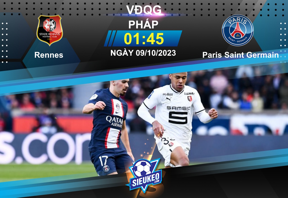 Soi kèo bóng đá Rennes vs Paris Saint Germain 01h45 ngày 09/10/2023: Khó phân cao thấp