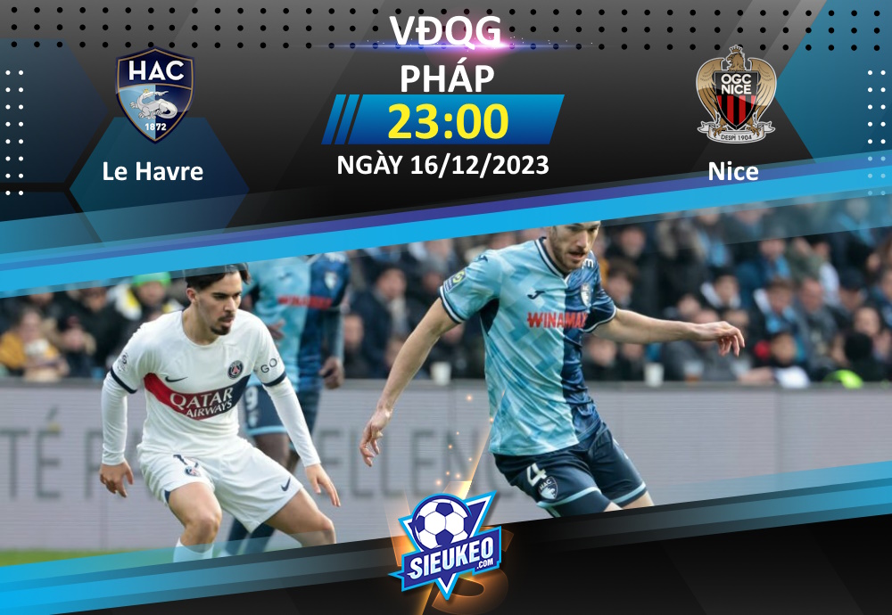Soi kèo bóng đá Le Havre vs Nice 23h00 ngày 16/12/2023: 1 bàn quyết định