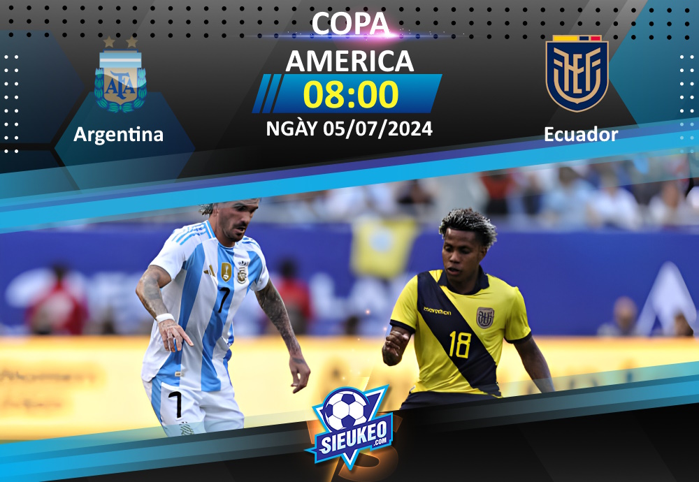 Soi kèo bóng đá Argentina vs Ecuador 08h00 ngày 05/07/2024: Amarillos gặp khó