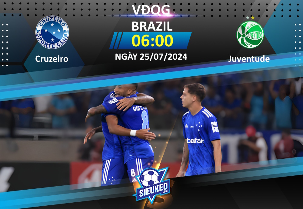 Soi kèo bóng đá Cruzeiro vs Juventude 06h00 ngày 25/07/2024: Kèo trên thắng thế