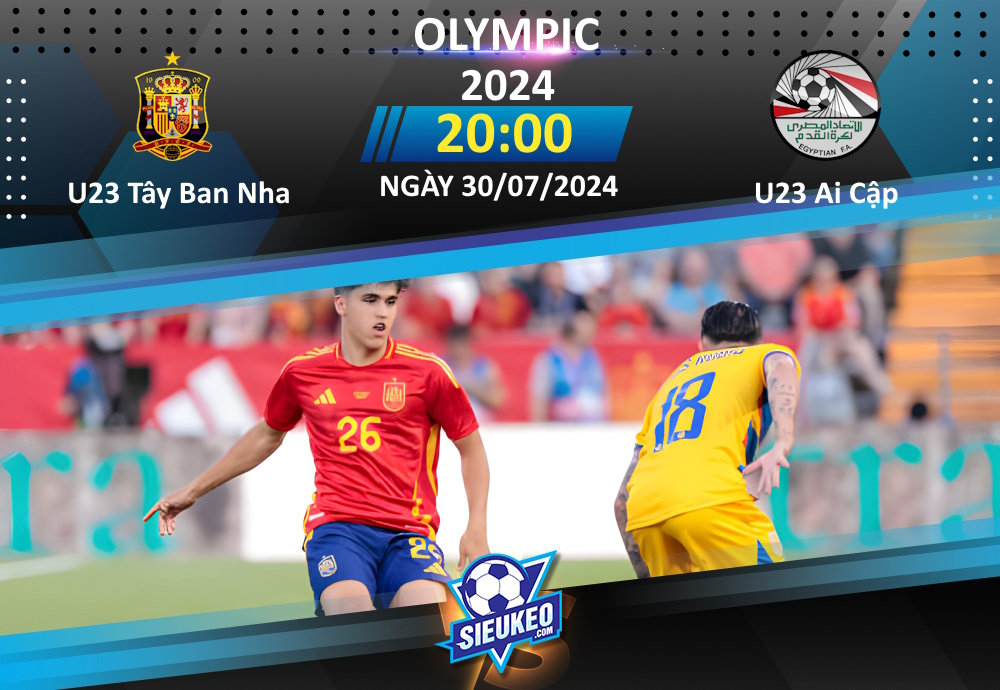 Soi kèo bóng đá U23 Tây Ban Nha vs U23 Ai Cập 20h00 ngày 30/07/2024: 1 điểm chia đều