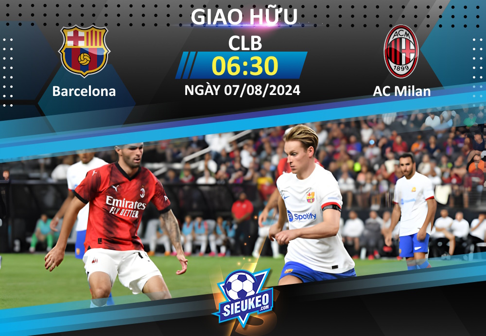 Soi kèo bóng đá Barcelona vs AC Milan 06h30 ngày 07/08/2024: Nhạt nhòa sắc đỏ đen