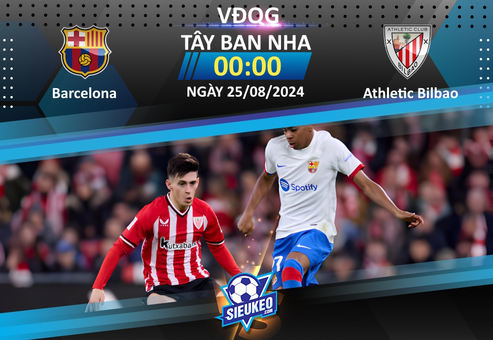 Soi kèo bóng đá Barcelona vs Athletic Bilbao 00h00 ngày 25/08/2024: 1 bàn quyết định