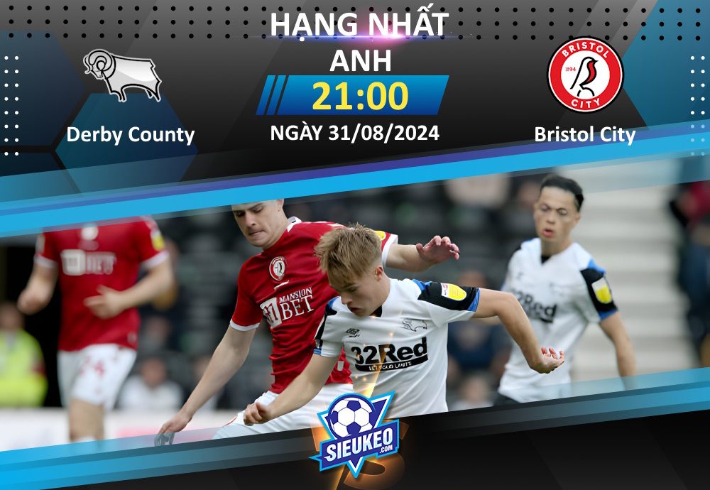 Soi kèo bóng đá Derby County vs Bristol City 21h00 ngày 31/08/2024: Tin tưởng Bầy cừu