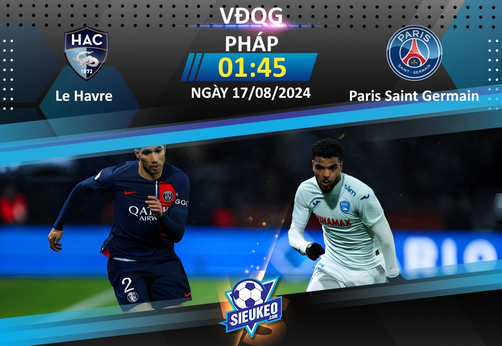 Soi kèo bóng đá Le Havre vs Paris Saint Germain 01h45 ngày 17/08/2024: Chủ nhà gặp khó