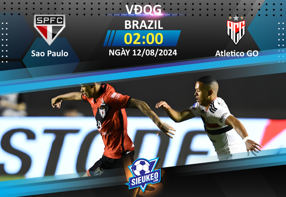 Soi kèo bóng đá Sao Paulo vs Atletico Goianiense 02h00 ngày 12/08/2024: Chủ nhà thắng nhẹ