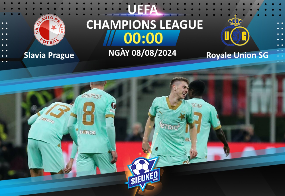 Soi kèo bóng đá Slavia Prague vs Royale Union SG 00h00 ngày 08/08/2024: Đồng cân đồng lạng