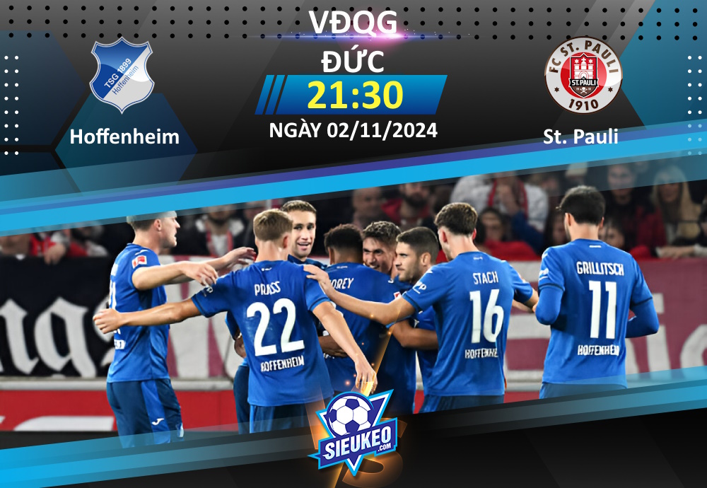 Soi kèo bóng đá Hoffenheim vs St. Pauli 21h30 ngày 02/11/2024: Cách biệt cho chủ nhà