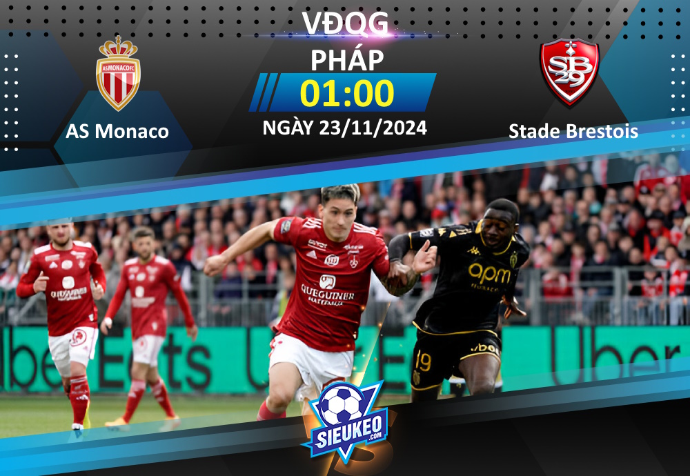 Soi kèo bóng đá AS Monaco vs Stade Brestois 01h00 ngày 23/11/2024: Ôm hận về Tây Bắc