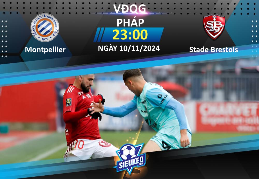 Soi kèo bóng đá Montpellier vs Stade Brestois 23h00 ngày 10/11/2024: Sân nhà khó tựa